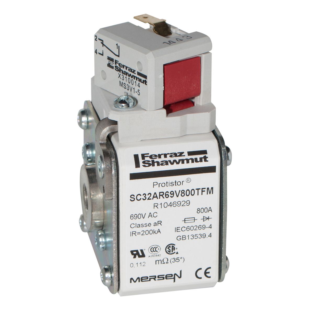 R1046929 - Size 32 type TTF mit Schlagbolzen und Mikroschalter aR 800 A 690VAC